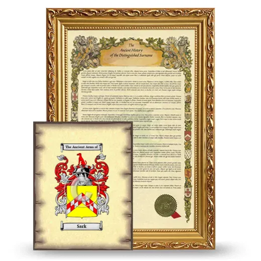 Sark Framed History and Coat of Arms Print - Gold