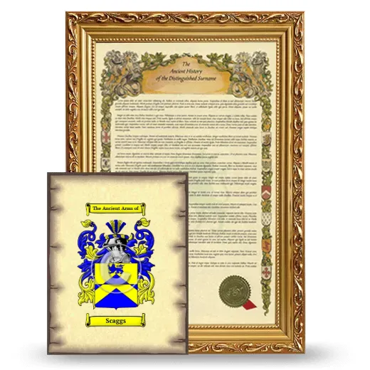 Scaggs Framed History and Coat of Arms Print - Gold