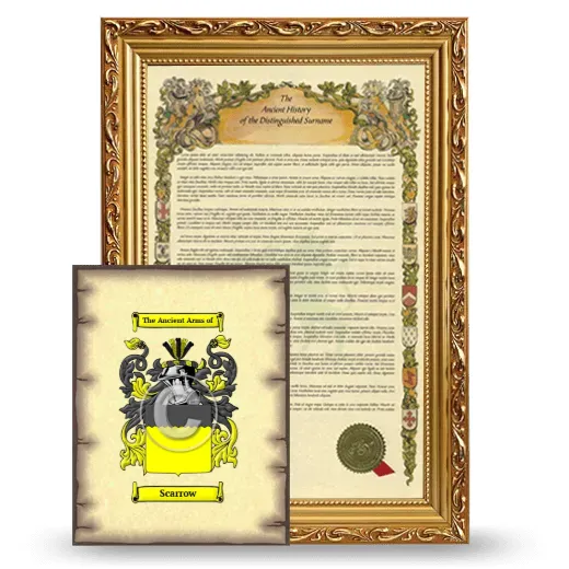 Scarrow Framed History and Coat of Arms Print - Gold