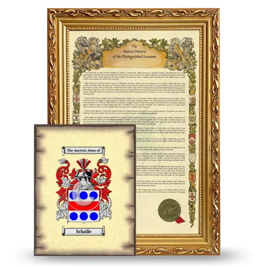 Schalle Framed History and Coat of Arms Print - Gold