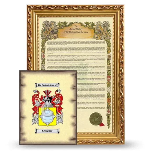Schieber Framed History and Coat of Arms Print - Gold