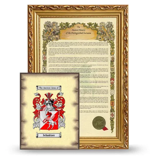 Schnitzer Framed History and Coat of Arms Print - Gold