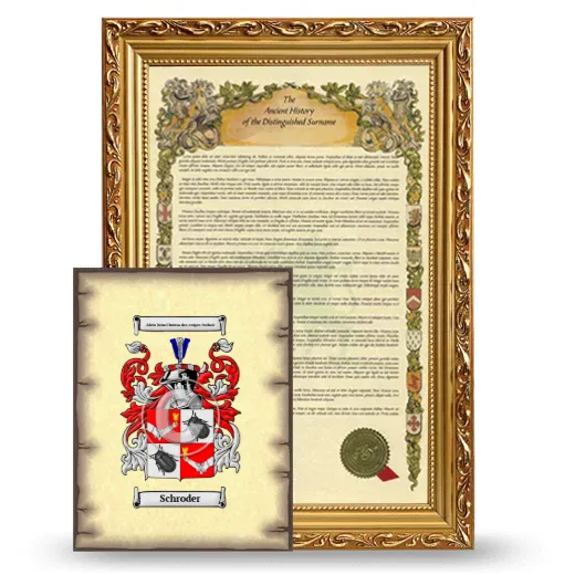Schroder Framed History and Coat of Arms Print - Gold