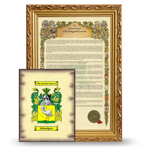 Schweigerr Framed History and Coat of Arms Print - Gold