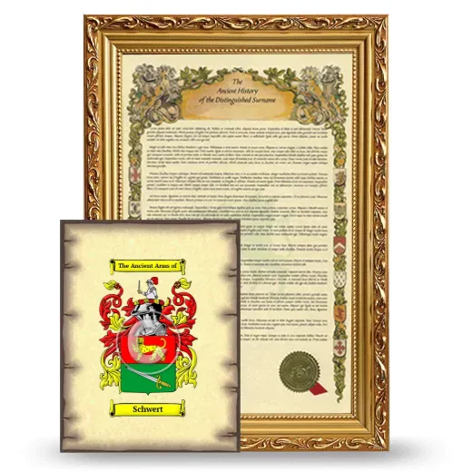 Schwert Framed History and Coat of Arms Print - Gold
