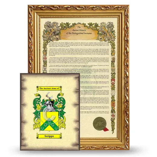 Scripps Framed History and Coat of Arms Print - Gold