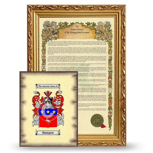 Shampoo Framed History and Coat of Arms Print - Gold
