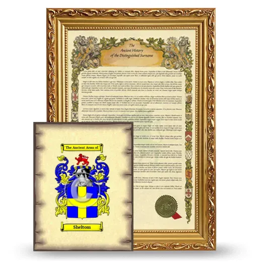 Sheltom Framed History and Coat of Arms Print - Gold