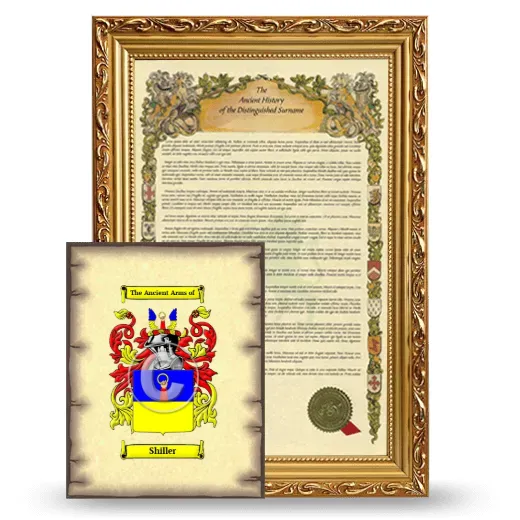 Shiller Framed History and Coat of Arms Print - Gold