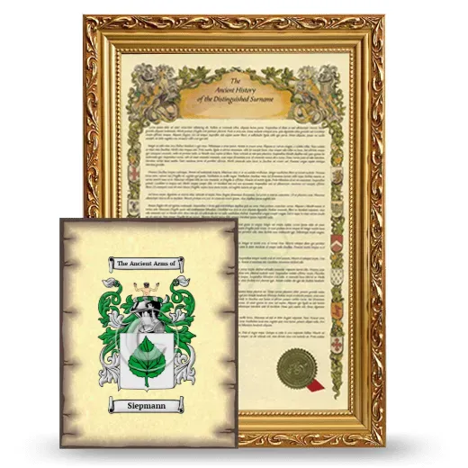 Siepmann Framed History and Coat of Arms Print - Gold