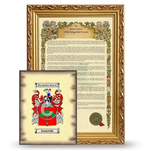 Sosnovsky Framed History and Coat of Arms Print - Gold