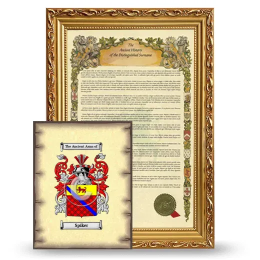 Spiker Framed History and Coat of Arms Print - Gold