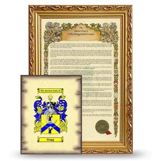 Stagg Framed History and Coat of Arms Print - Gold