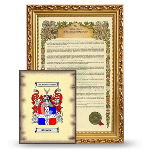 Stammer Framed History and Coat of Arms Print - Gold