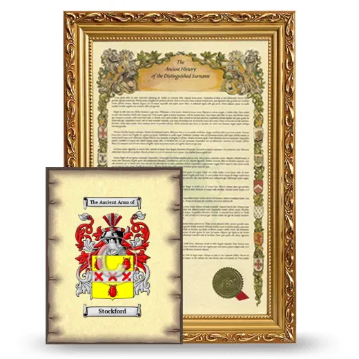 Stockford Framed History and Coat of Arms Print - Gold