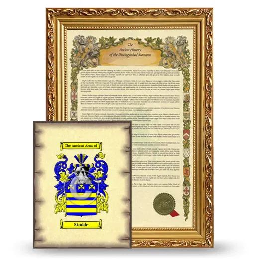 Stodde Framed History and Coat of Arms Print - Gold