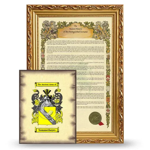 Summerhayes Framed History and Coat of Arms Print - Gold