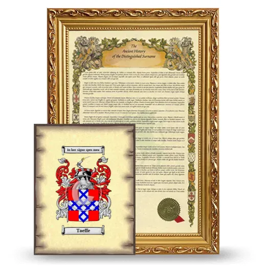Taeffe Framed History and Coat of Arms Print - Gold