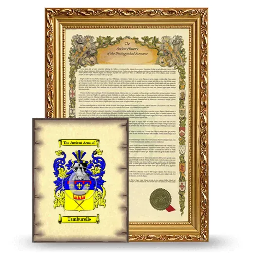 Tamburello Framed History and Coat of Arms Print - Gold