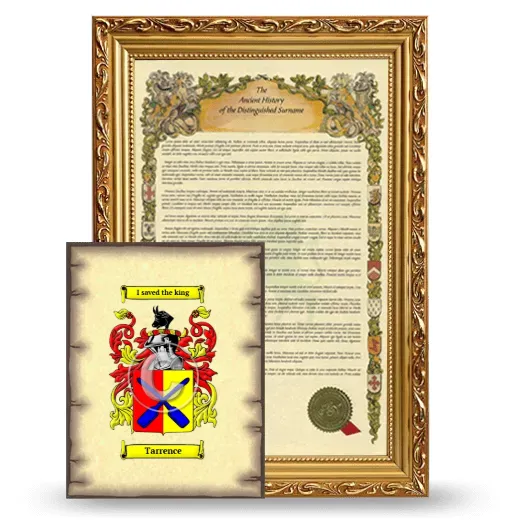 Tarrence Framed History and Coat of Arms Print - Gold