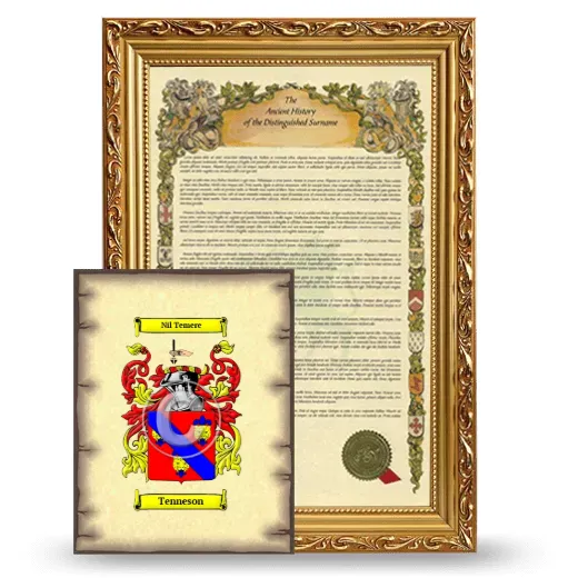 Tenneson Framed History and Coat of Arms Print - Gold