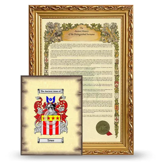 Tewe Framed History and Coat of Arms Print - Gold