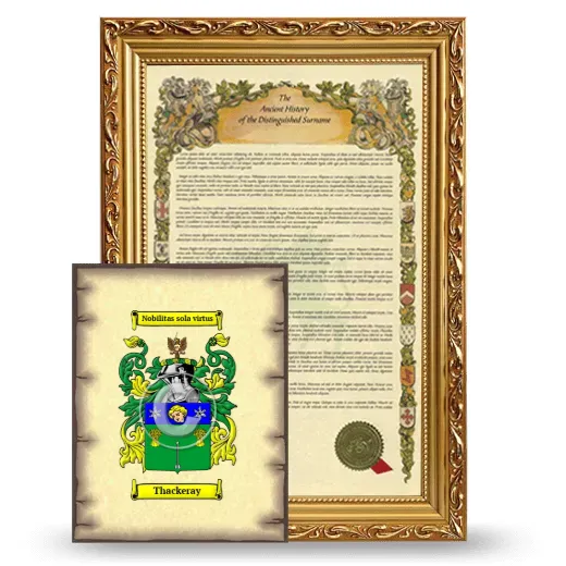 Thackeray Framed History and Coat of Arms Print - Gold