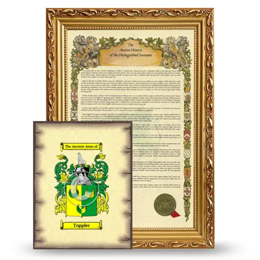 Toppler Framed History and Coat of Arms Print - Gold