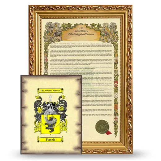 Tortela Framed History and Coat of Arms Print - Gold