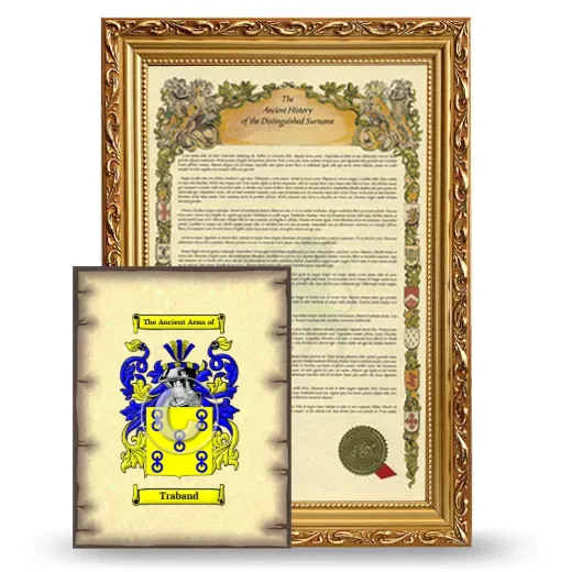 Traband Framed History and Coat of Arms Print - Gold