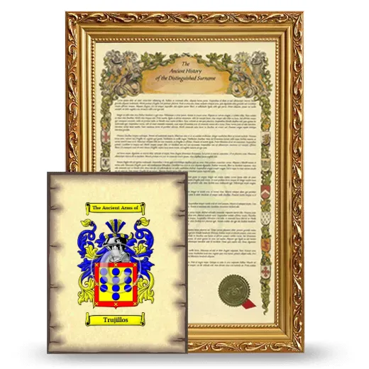 Trujillos Framed History and Coat of Arms Print - Gold