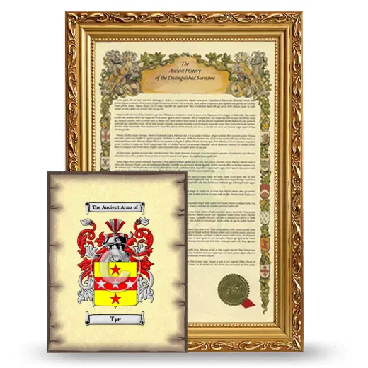 Tye Framed History and Coat of Arms Print - Gold