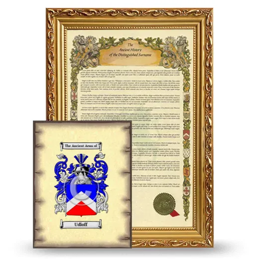 Udloff Framed History and Coat of Arms Print - Gold