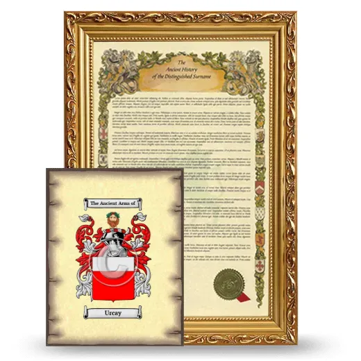 Urcay Framed History and Coat of Arms Print - Gold