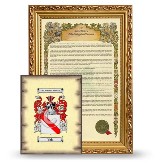 Vala Framed History and Coat of Arms Print - Gold