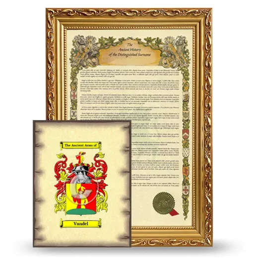 Vandel Framed History and Coat of Arms Print - Gold