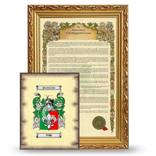 Volk Framed History and Coat of Arms Print - Gold