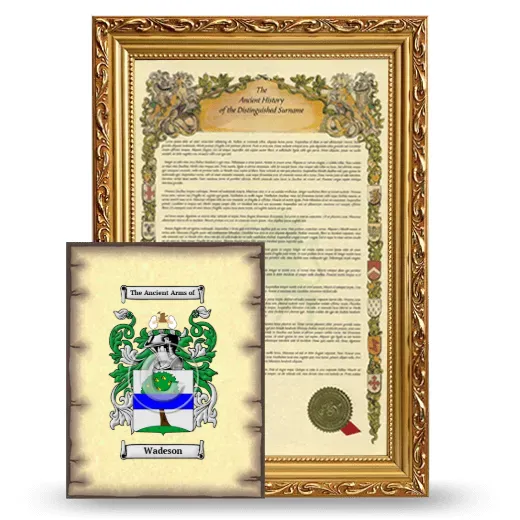 Wadeson Framed History and Coat of Arms Print - Gold