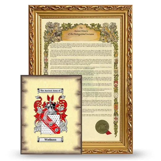 Wadman Framed History and Coat of Arms Print - Gold