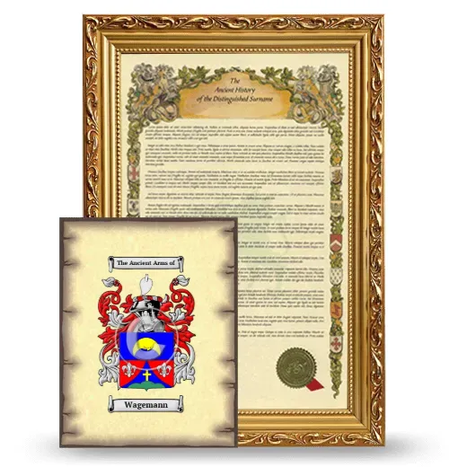 Wagemann Framed History and Coat of Arms Print - Gold