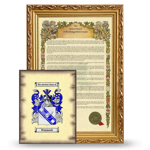 Waymark Framed History and Coat of Arms Print - Gold