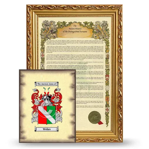 Wehrs Framed History and Coat of Arms Print - Gold