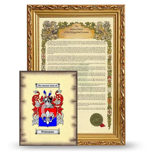 Weissman Framed History and Coat of Arms Print - Gold