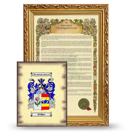 Welker Framed History and Coat of Arms Print - Gold