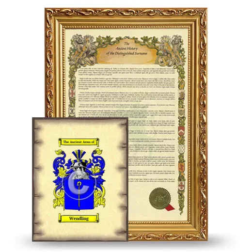 Wendling Framed History and Coat of Arms Print - Gold