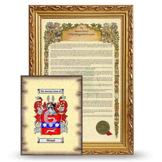Wenzl Framed History and Coat of Arms Print - Gold