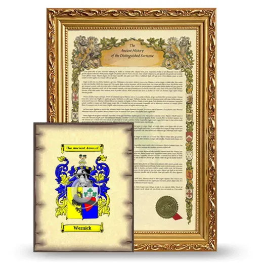 Wernick Framed History and Coat of Arms Print - Gold