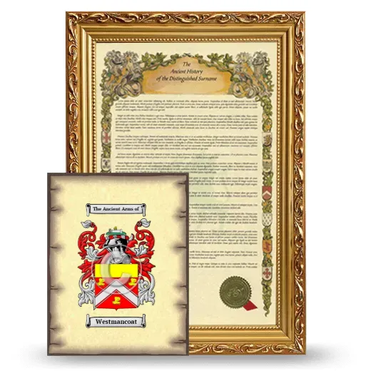 Westmancoat Framed History and Coat of Arms Print - Gold