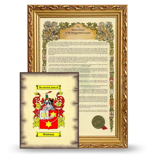 Westway Framed History and Coat of Arms Print - Gold