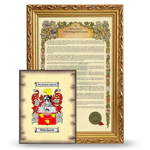 Whitchurch Framed History and Coat of Arms Print - Gold